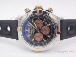 Breitling Chronomat B01 44mm Rose Gold Chronograph Black Rubber Band